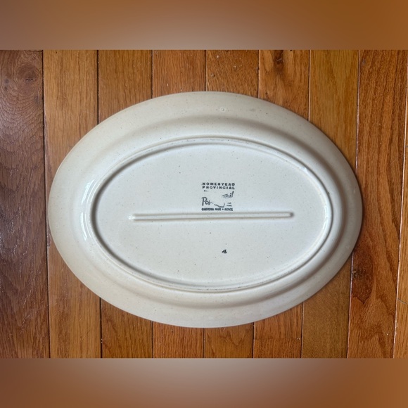 METLOX Poppytrail Homestead Provincial Oval Serving Platter 13”Plow Horse Scene - Picture 3 of 8